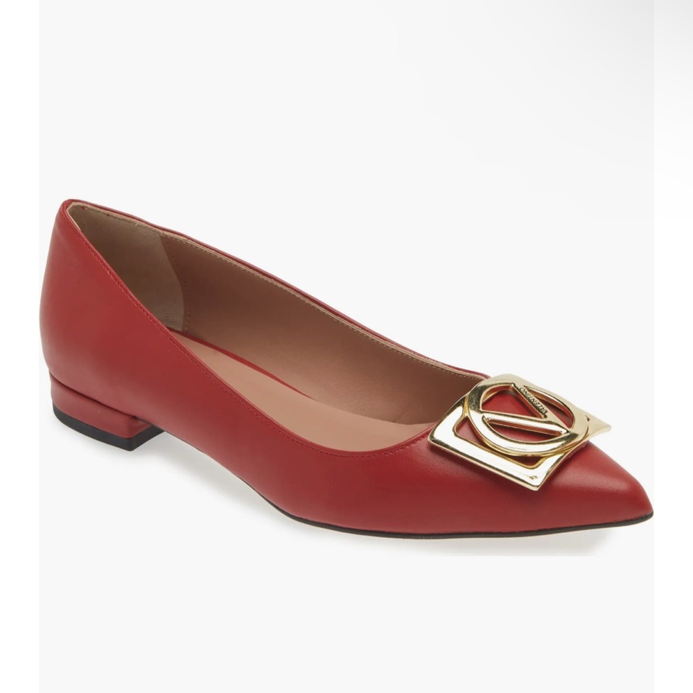 Valentino pointed toe red flats
